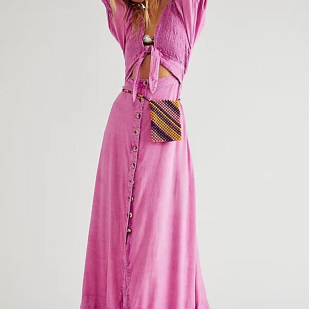 Free people string of hearts cutout maxi dress size XS